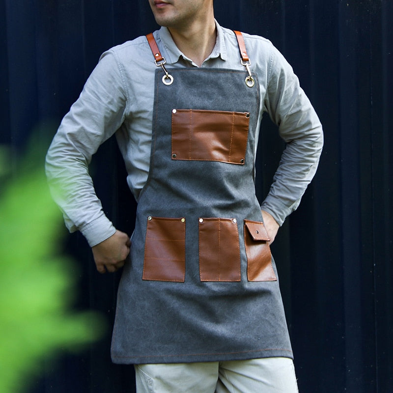 Chef Schürze Kochschürze Kellner Bistroschürze Küchenschürze Grillschürze Latzschürze