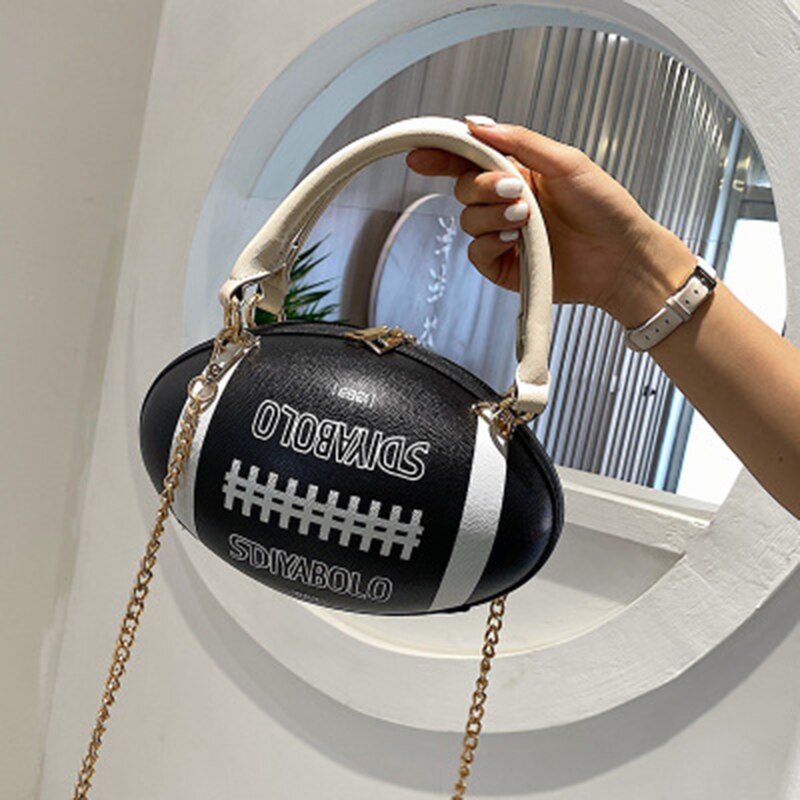 BagStreet kleine Damen Handtasche Schultertasche Herren Umhängetasche Football