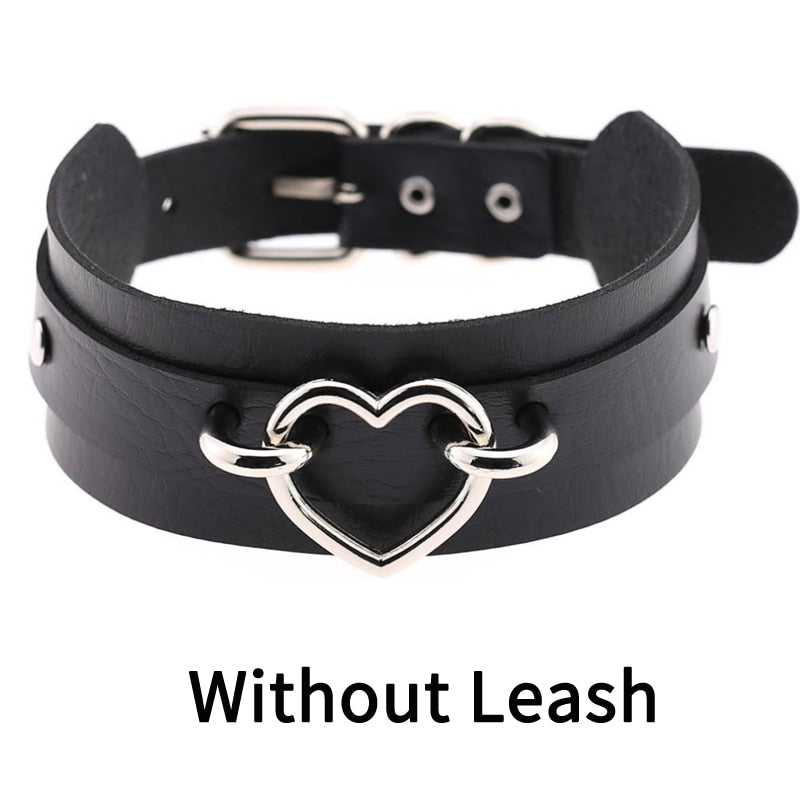 Frauen Sexy Punk Leder Dessous Halsband O-Ring Gürtelschnalle Halskette