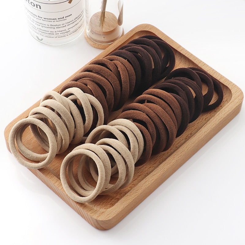 Haargummi Haarband Damen Haar Gummi 50 Stück Schwarz Bunt Zopfgummi Zopf
