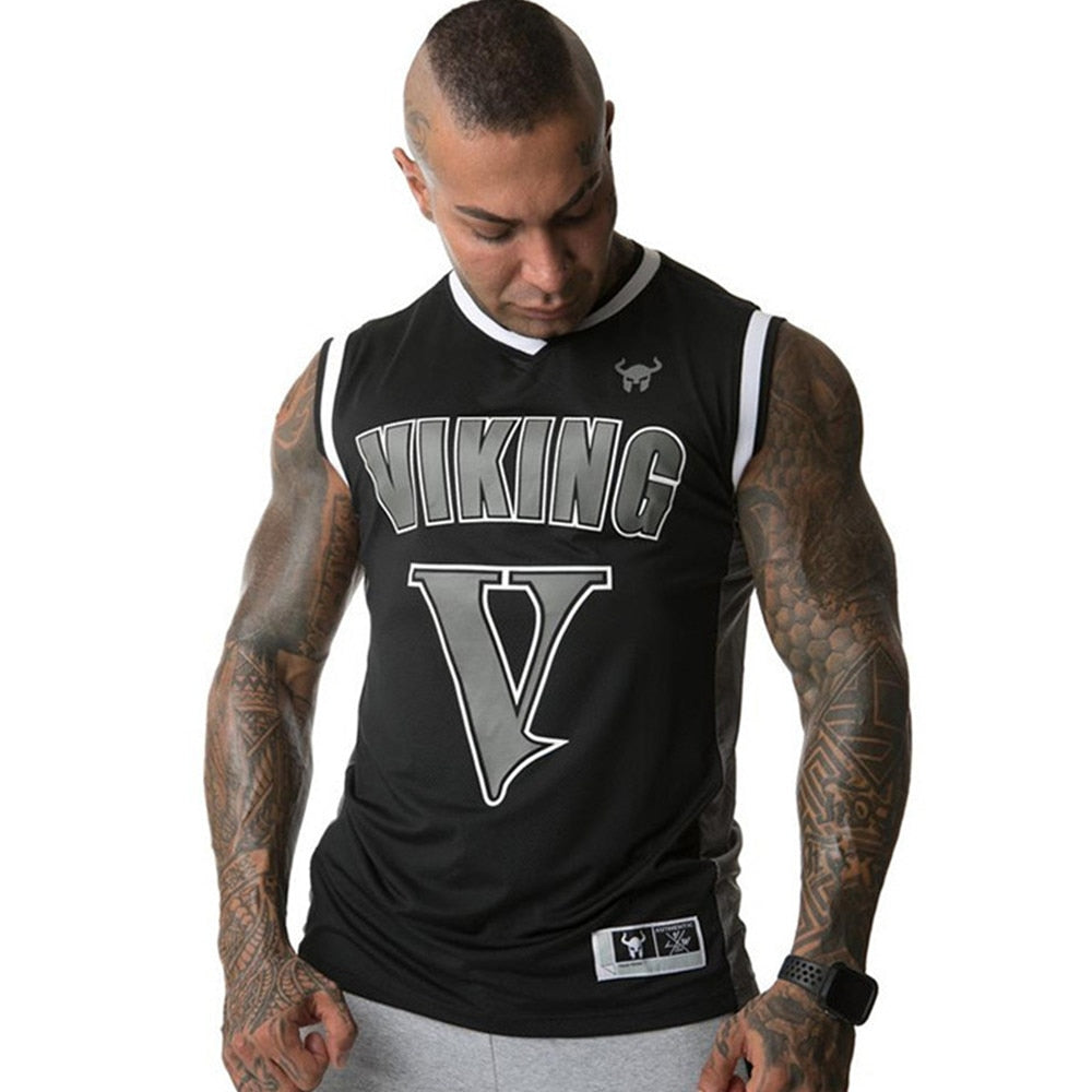 Tanktop T-Shirt Muskelshirt Achselshirt Sport Basic Unifarben Herren Vikings