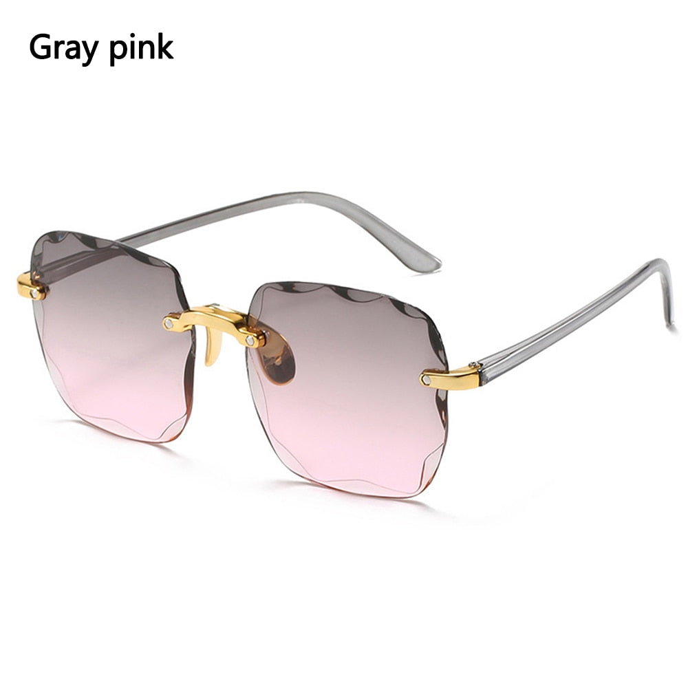 Damen Herren Randlose Sonnenbrille Luxus Shades UV400 Brillen Sonnenbrillen Neu
