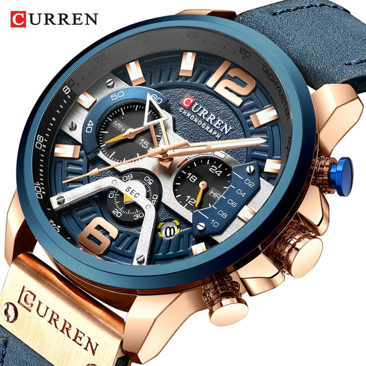 Herren Armbanduhr Silber Schwarz Edelstahl Fashion Luxus Chronograph  Business