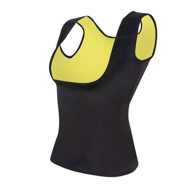 Damen Sauna Weste Abnehmen Schwitz Sport Shirt Polymer Taillentrainer Mieder