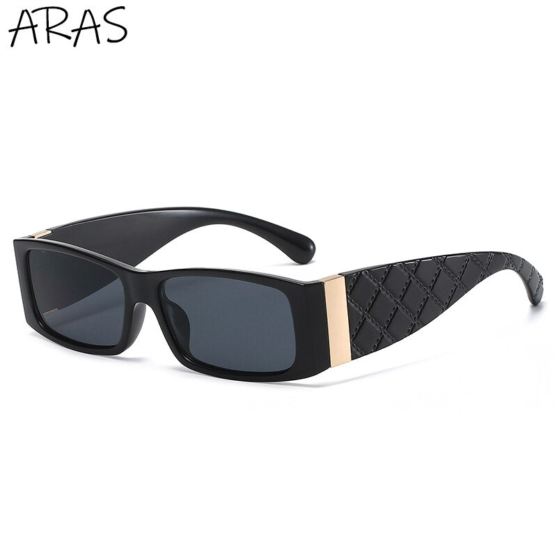 Designer Rechteck Sonnenbrille Damen Quadratische Kleine Gläser Vintage UV400