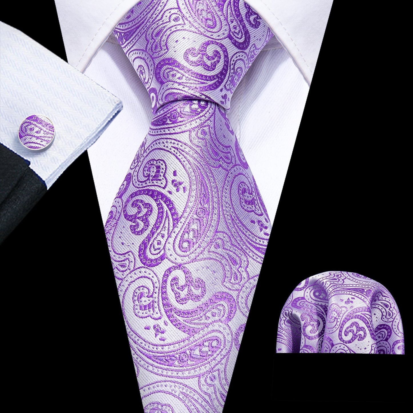 Fashion Seide Krawatte Lila Herren Hochzeit Konfirmation Männer Business