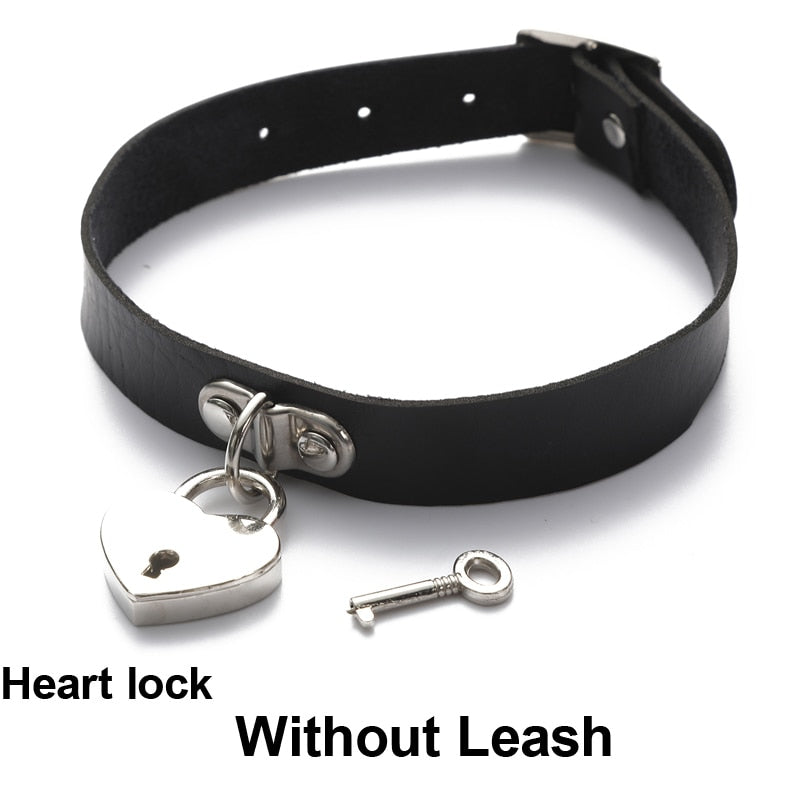 Frauen Sexy Punk Leder Dessous Halsband O-Ring Gürtelschnalle Halskette