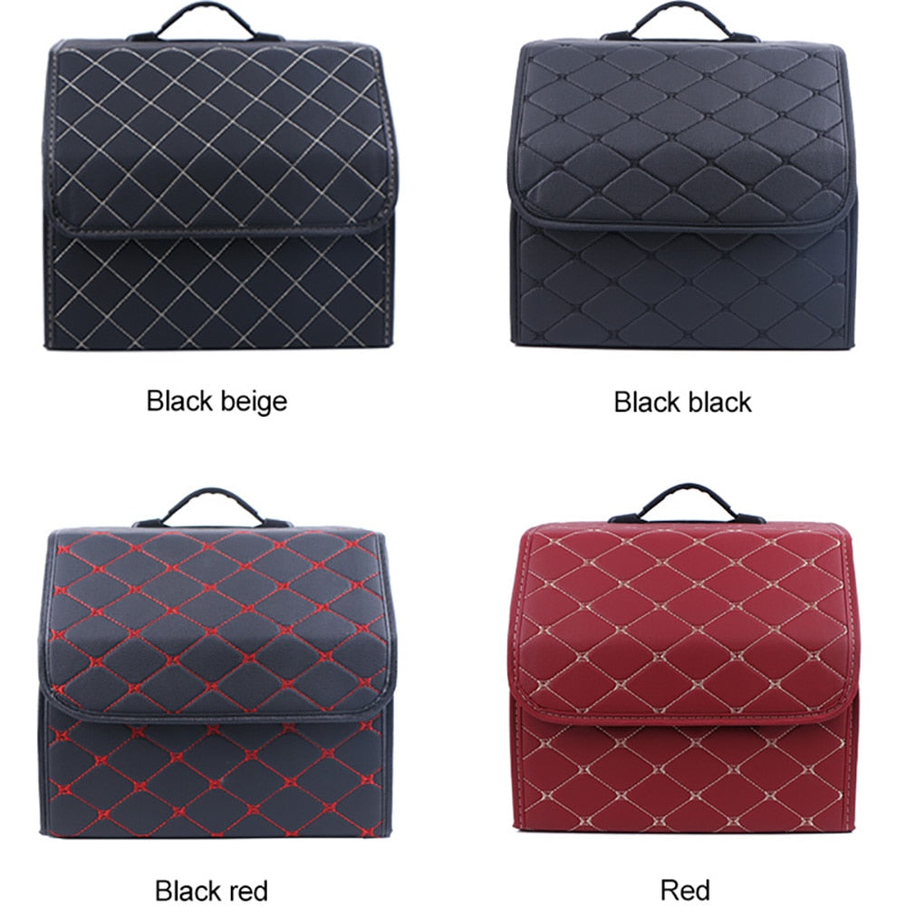 Leder Aufbewahrungsbox Kofferraum Organizer Auto Tasche Klappbarer