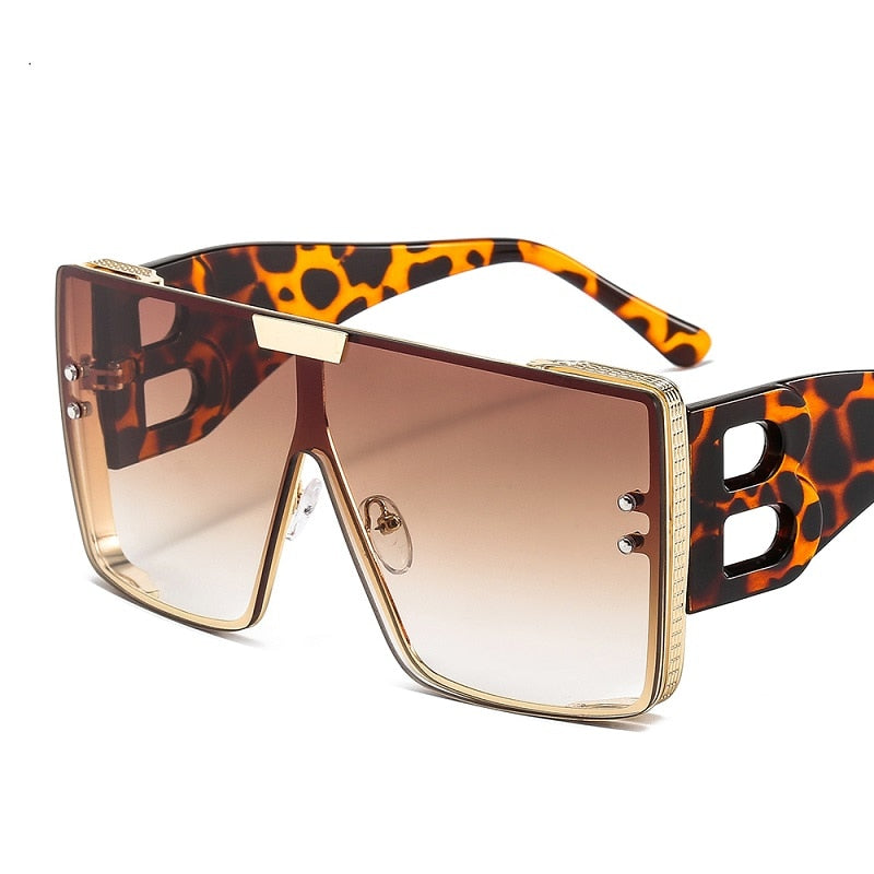 Designer Sonnenbrille Damen Herren Quadratische Übergröße Gläser Vintage UV400