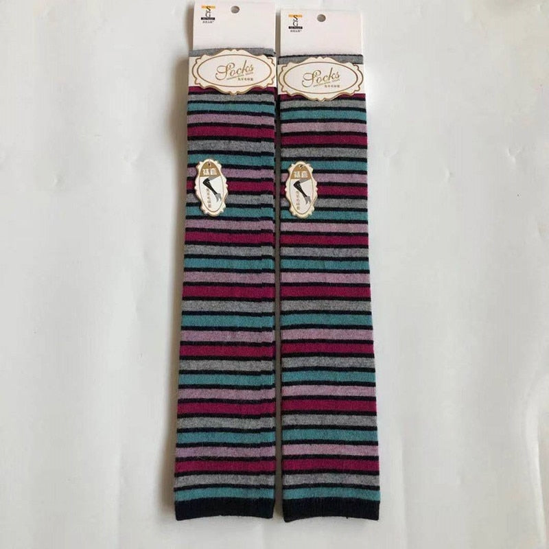 Damen Lange Socken Beinwärmer Stulpen Beinlinge Häkeln Kniestrümpfe Overknees