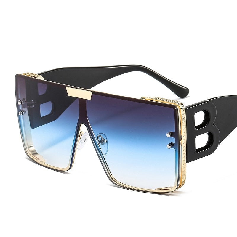 Designer Sonnenbrille Damen Herren Quadratische Übergröße Gläser Vintage UV400