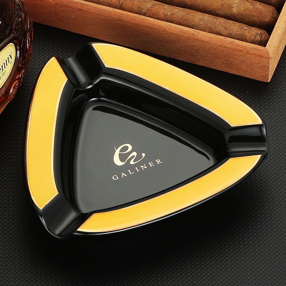 COHIBA Keramik Zigarren Aschenbecher Tragbarer für 3 Zigarrenschlit Mit Geschenkbox