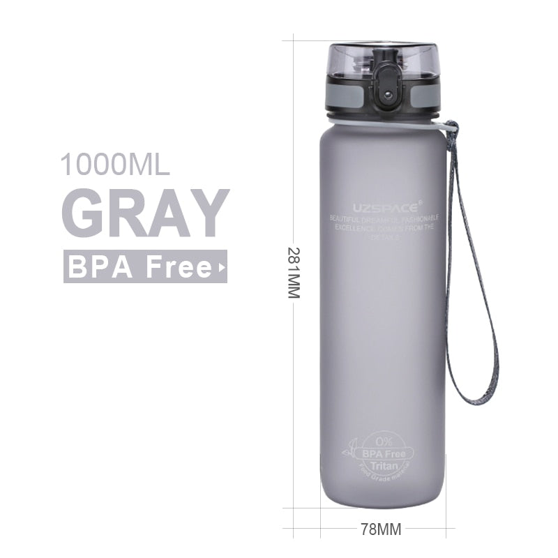 UZSPACE 1000ml Trinkflasche Sportflasche Wasserflasche Getränkeflasche BPA-frei Tritanflasche