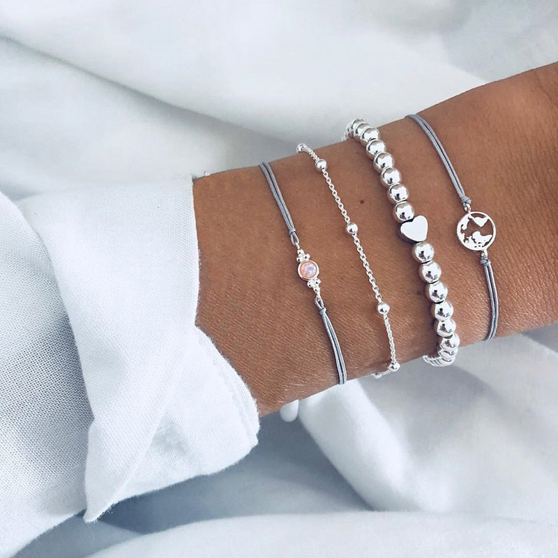 SET Armband Damen  Freundschaftsarmband Yoga Bettelarmbänder Makramee