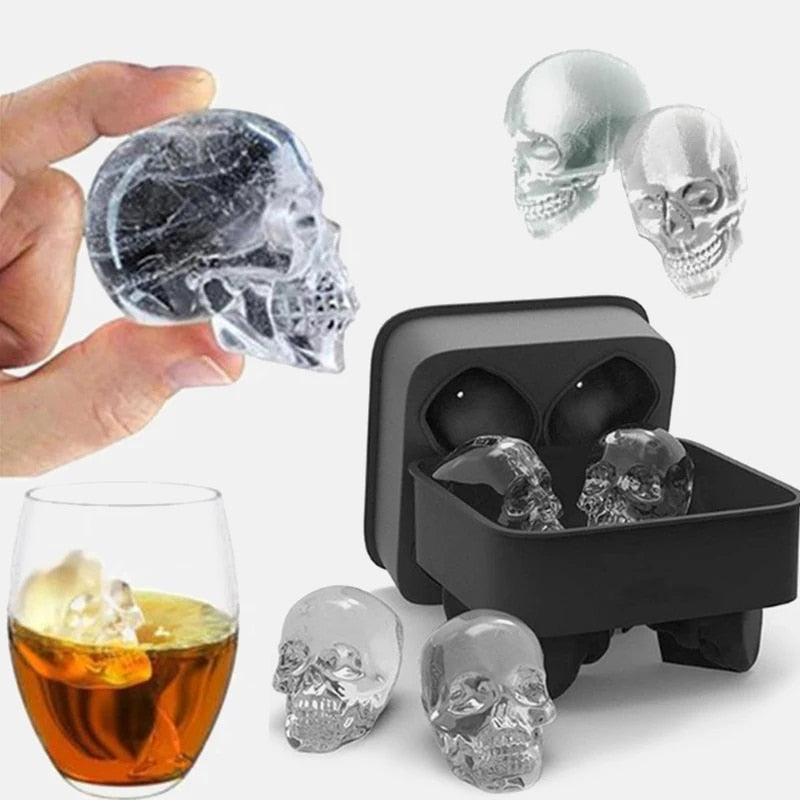 3D Silikon Eiswürfelform Totenkopf Skull Party Eiswürfel Cocktails Whiskey