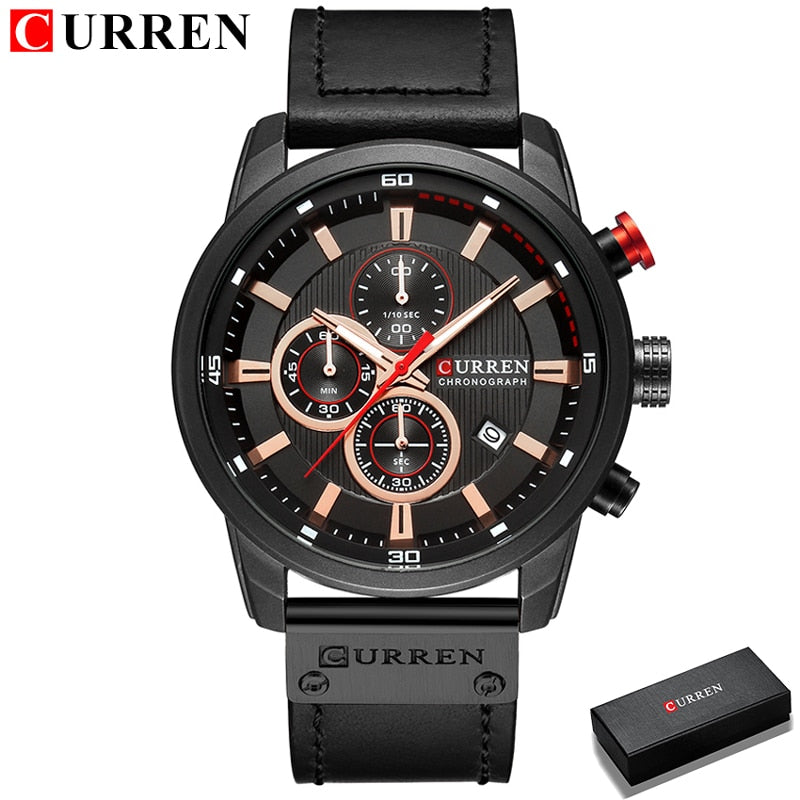 Herren Armbanduhr Silber Schwarz Edelstahl Fashion Luxus Chronograph  Business