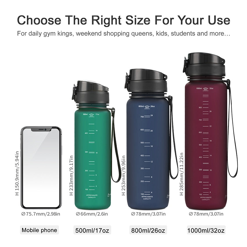 500/800/1000ml Trinkflasche Sportflasche Wasserflasche Getränkeflasche BPA-frei Tritanflasche