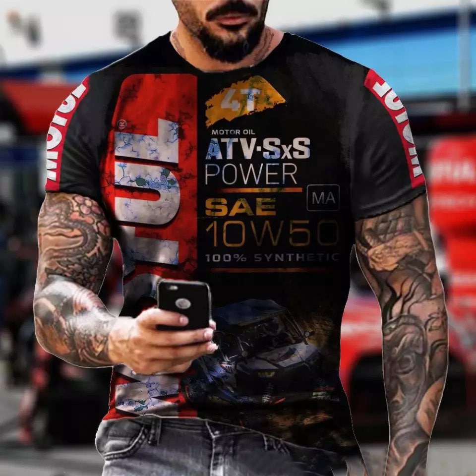 Männer Metal Retro Vintage 3D T-Shirt Rundhals Unisex Sommer Streetwear
