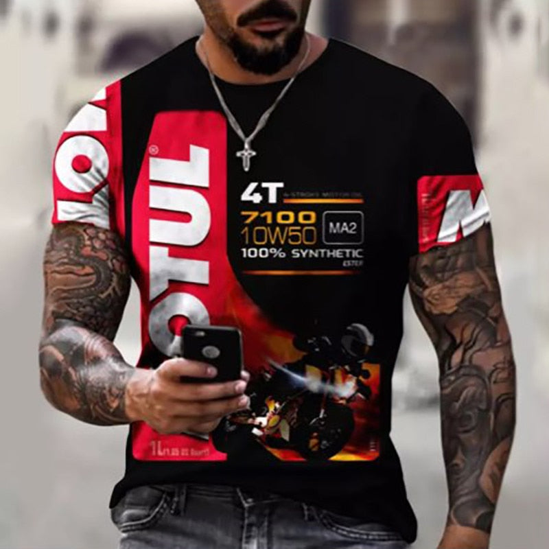 Männer Metal Retro Vintage 3D T-Shirt Rundhals Unisex Sommer Streetwear