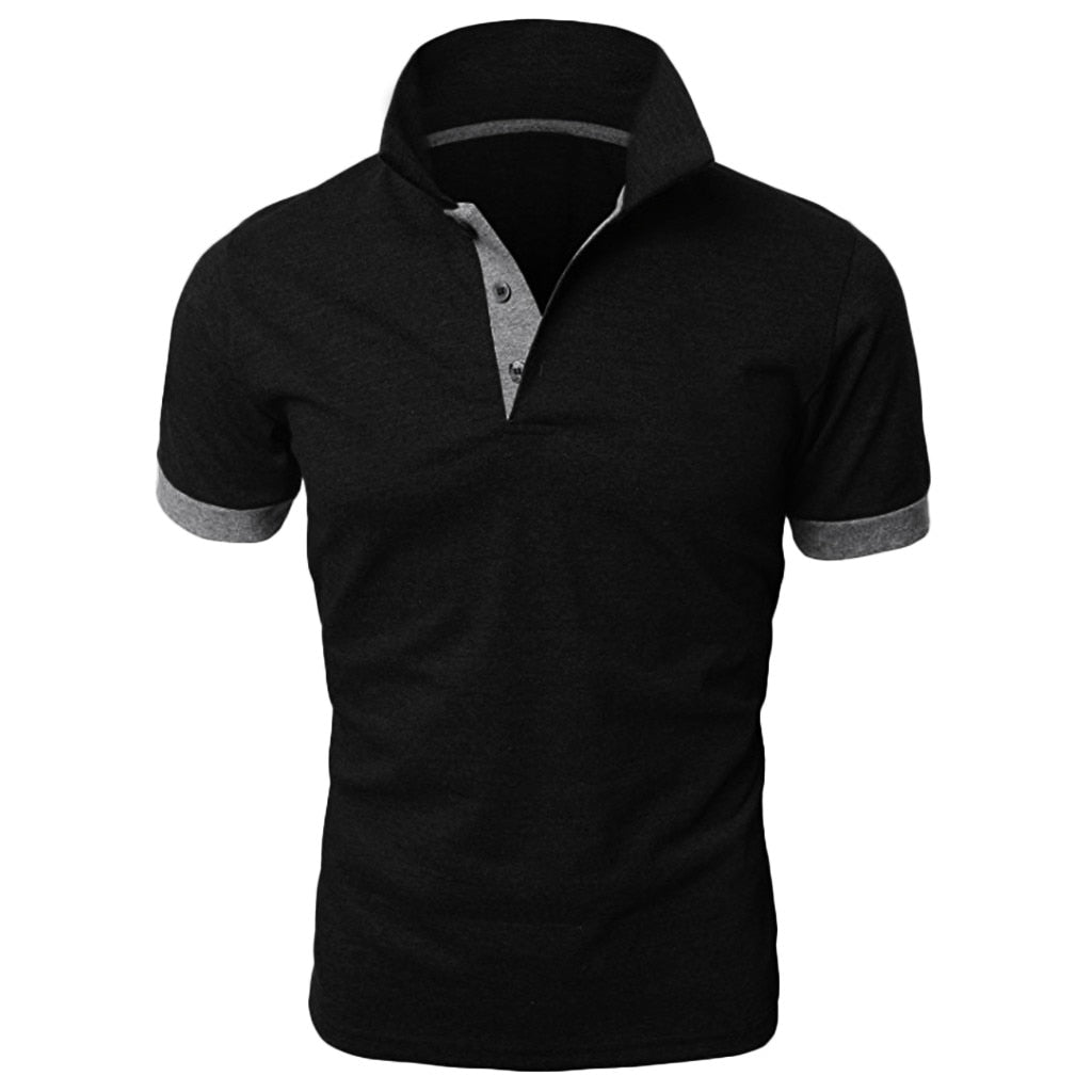 Herren Poloshirt Kontrast Kragen Polo Kurzarm Slim Fit Hemd Polohemd T-Shirt NEU
