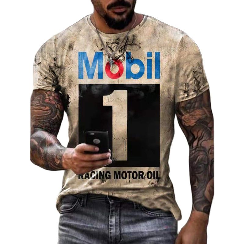 Herren Fashion Vintage 3D T-Shirt Rundhals Unisex Sommer Streetwear