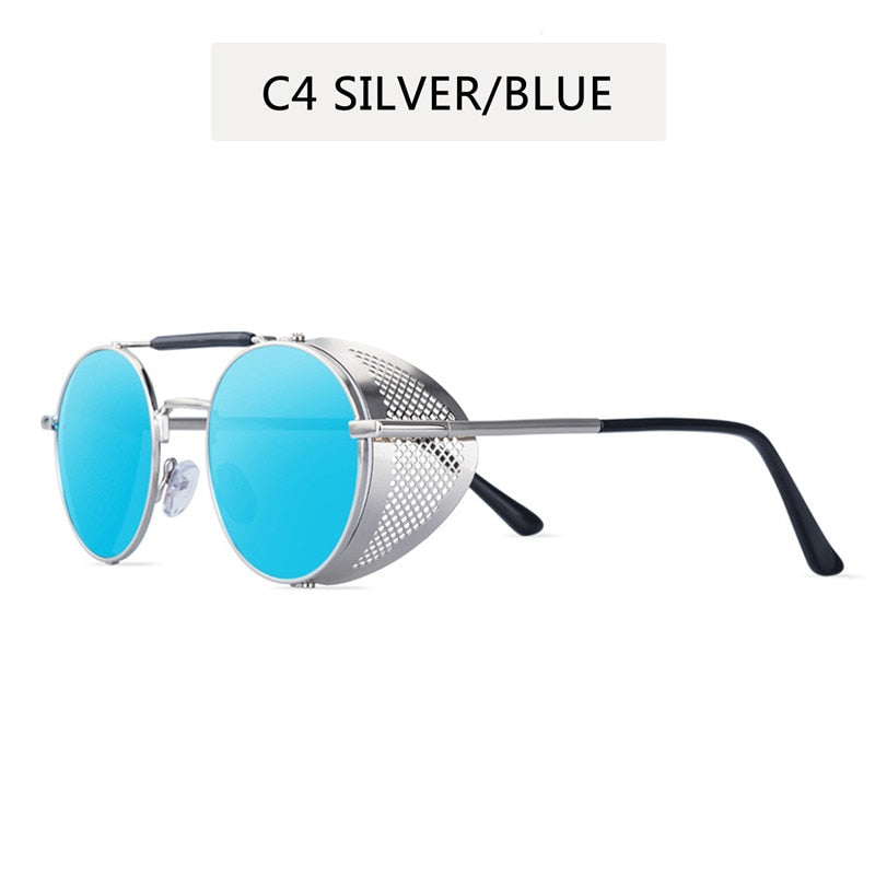 Runde Polarisierte Sonnenbrille Retro Männer Frauen Metall Kreis Fahren Gläser UV400