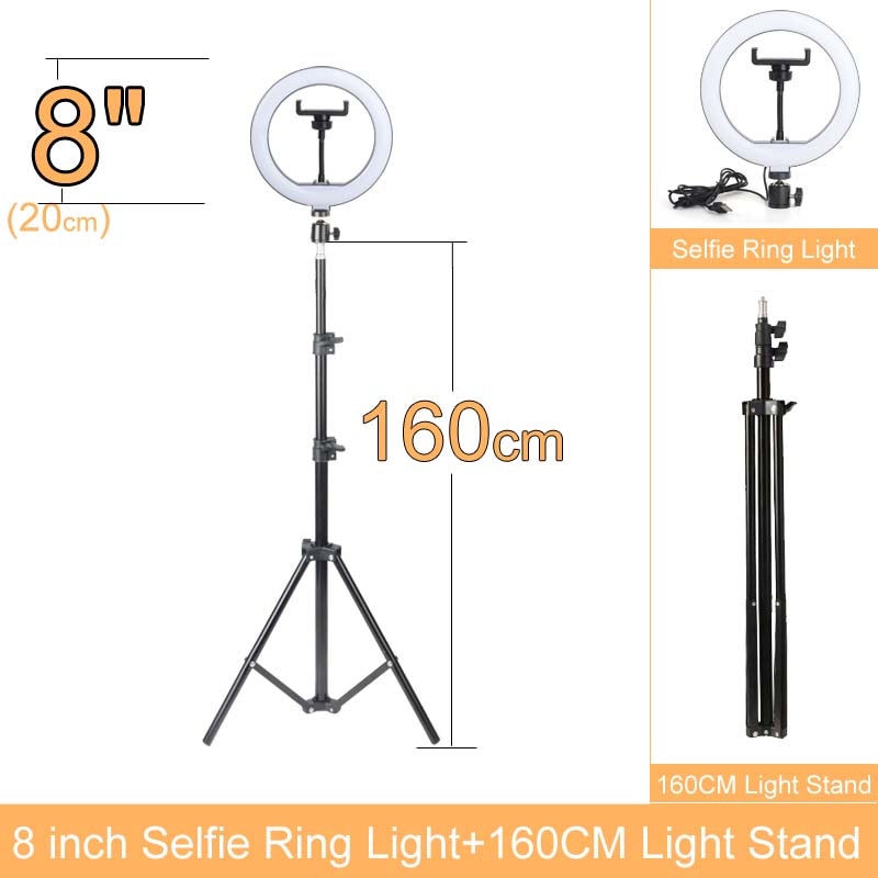 Selfie Ringlicht mit Stativ-Ständer 10 12 14 Inch Dimmbare LED Ring Fotografie