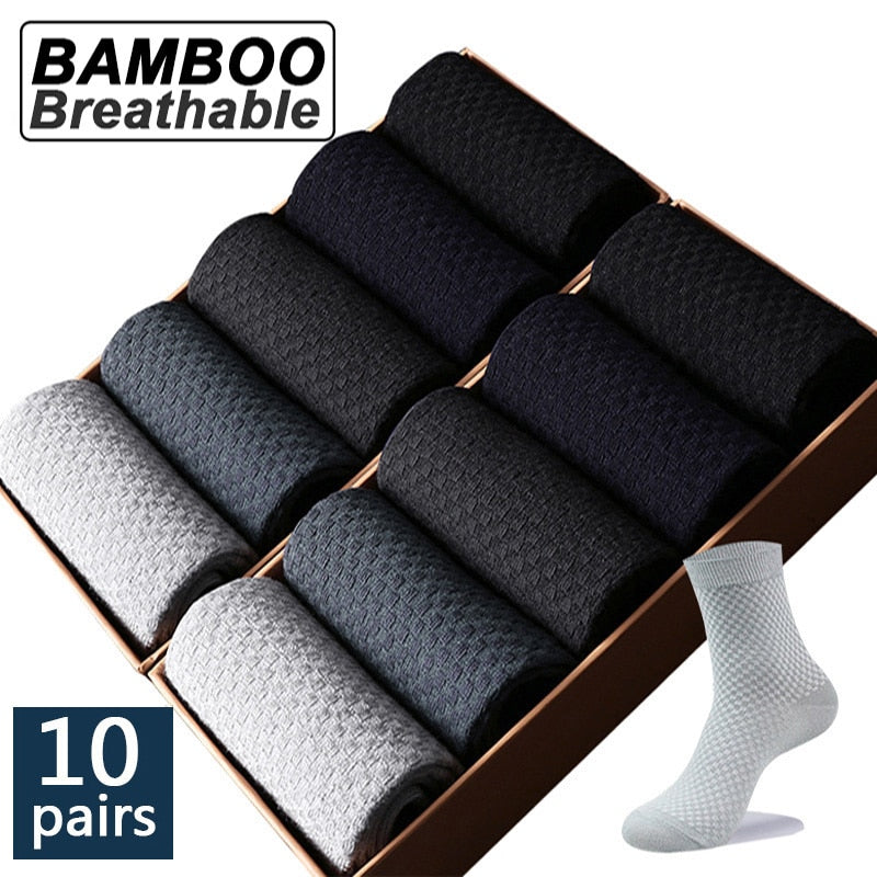 10 Paar Herren Business Socken aus Bambusfaser Atmungsaktives größe 38-45