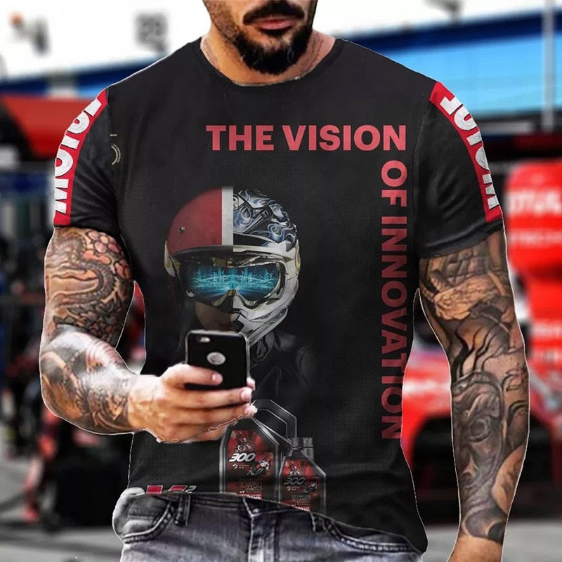 Männer Metal Retro Vintage 3D T-Shirt Rundhals Unisex Sommer Streetwear
