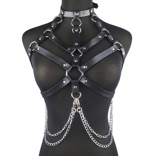 Sexy Harness Kette BH Gürtel Toys Punk Goth Frauen Bdsm Bondage Dessous