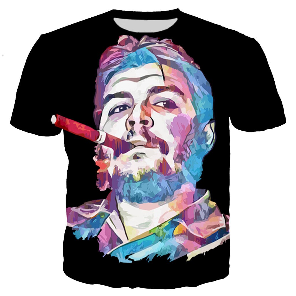 Herren Che Guevara 3D T-Shirt Rundhals Unisex Sommer Streetwear
