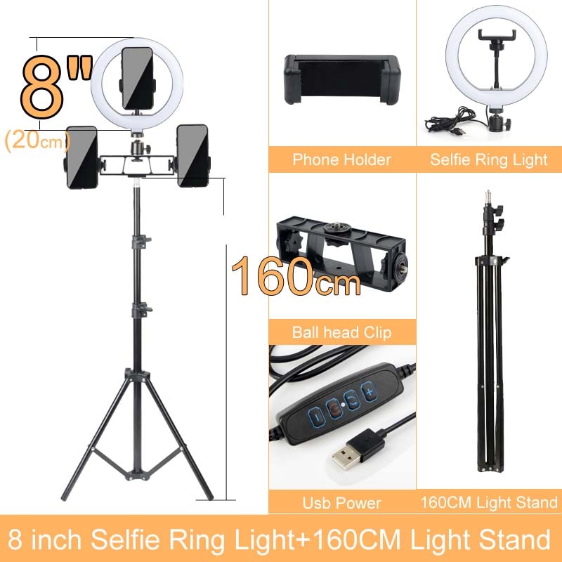 Selfie Ringlicht mit Stativ-Ständer 10 12 14 Inch Dimmbare LED Ring Fotografie