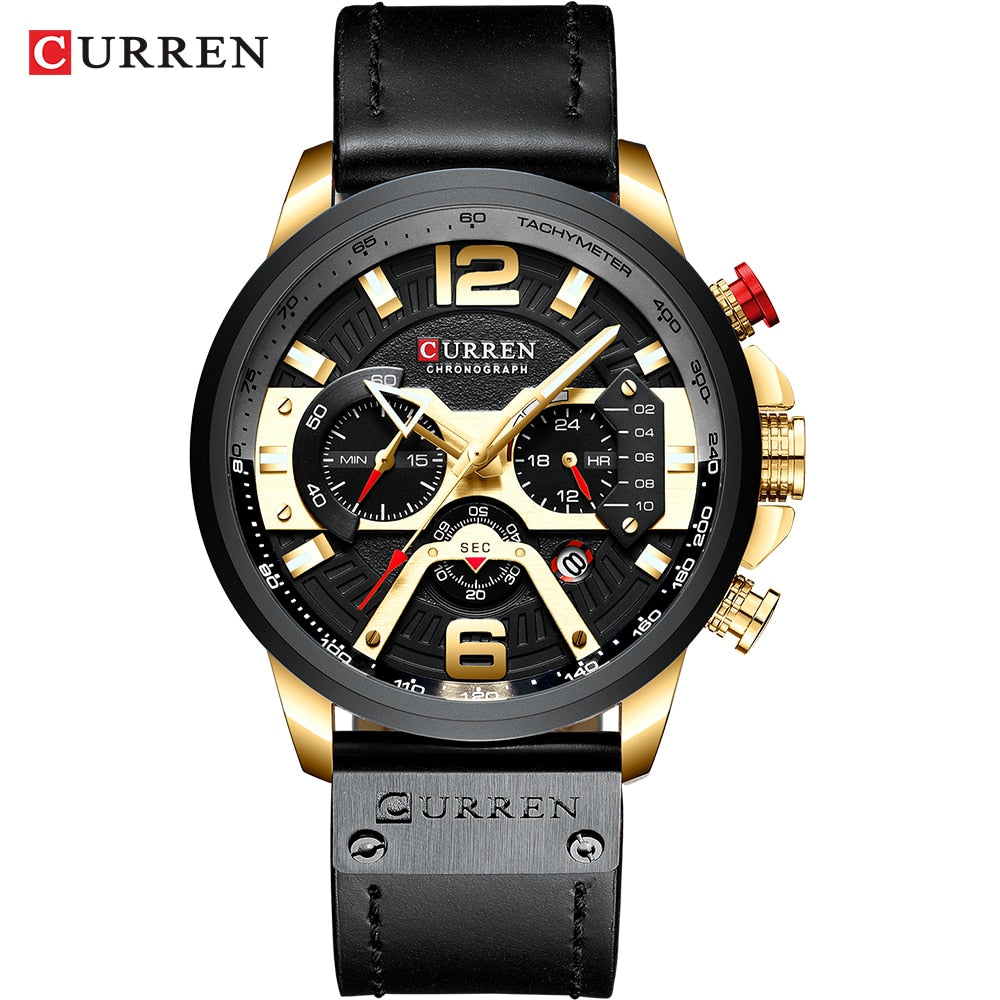 Herren Armbanduhr Silber Schwarz Edelstahl Fashion Luxus Chronograph  Business