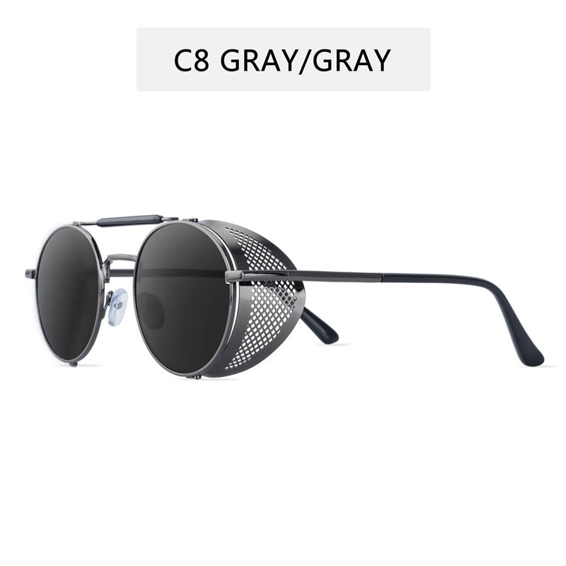 Runde Polarisierte Sonnenbrille Retro Männer Frauen Metall Kreis Fahren Gläser UV400