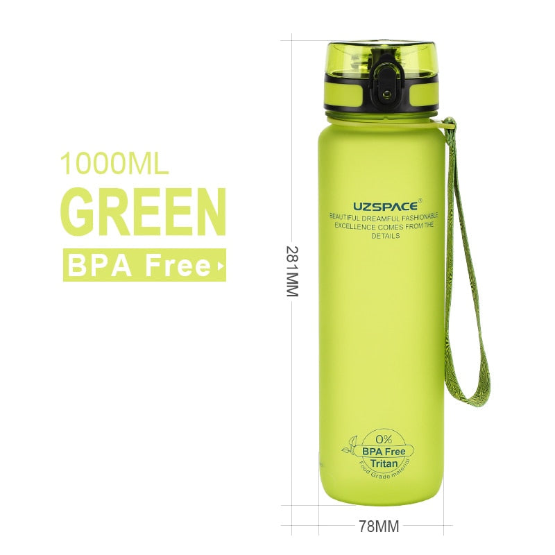 UZSPACE 1000ml Trinkflasche Sportflasche Wasserflasche Getränkeflasche BPA-frei Tritanflasche