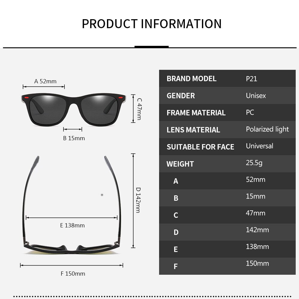 Fashion Männer HD Polarisiert Sonnenbrille 100% UV400 Polycarbonat Pilotenbrille