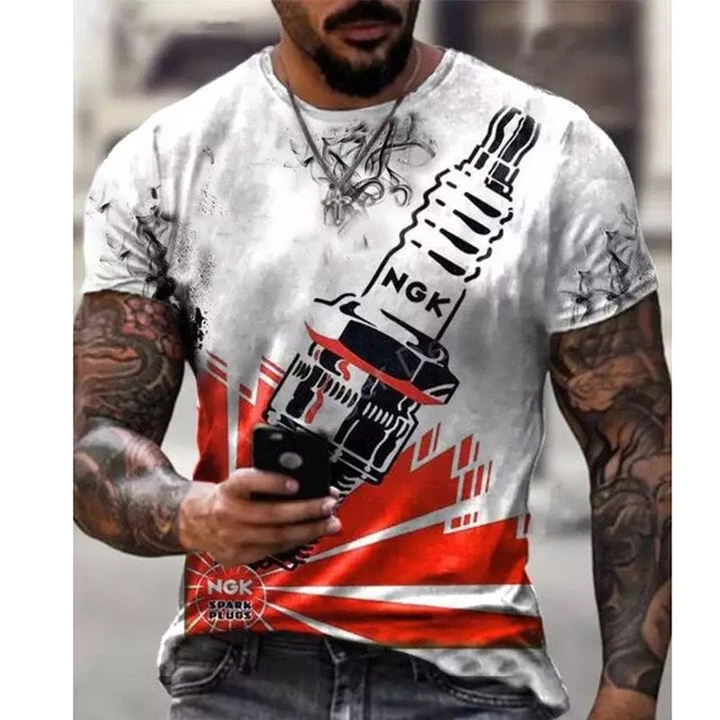 Männer Metal Retro Vintage 3D T-Shirt Rundhals Unisex Sommer Streetwear