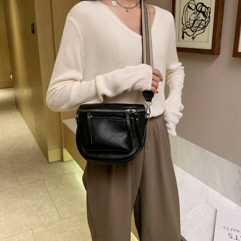 CROSSOVER BAUCHTASCHE HÜFTTASCHE UMHÄNGETASCHE BODYBAG PU Leder NEU