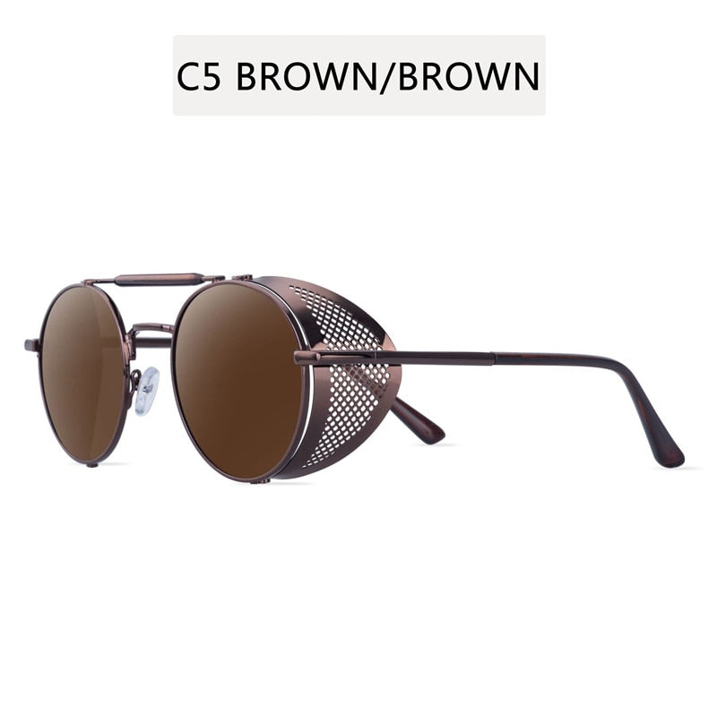 Runde Polarisierte Sonnenbrille Retro Männer Frauen Metall Kreis Fahren Gläser UV400