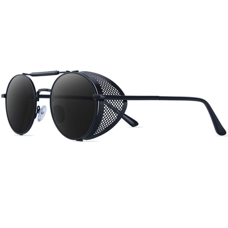 Runde Polarisierte Sonnenbrille Retro Männer Frauen Metall Kreis Fahren Gläser UV400