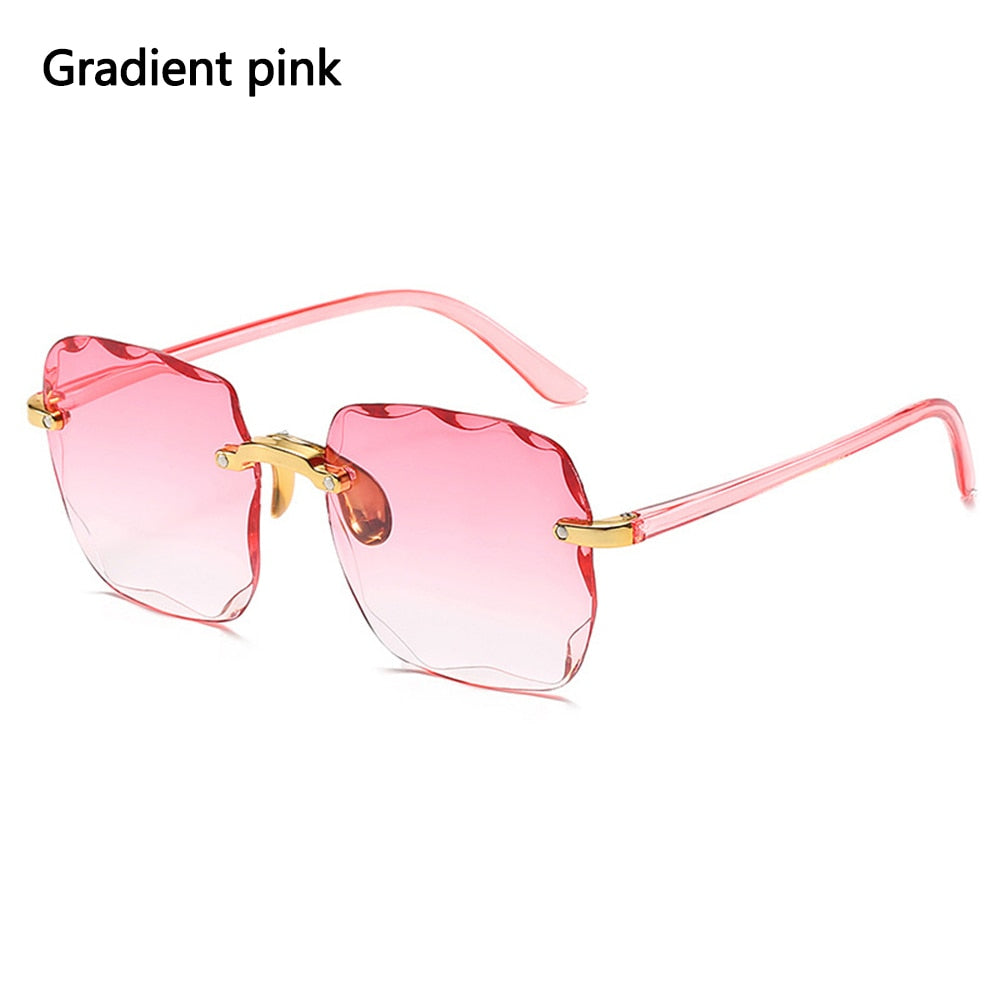 Damen Herren Randlose Sonnenbrille Luxus Shades UV400 Brillen Sonnenbrillen Neu