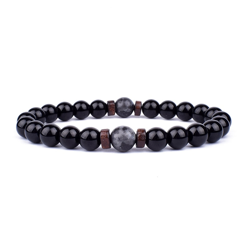Armband Lava Holz Tibetische Buddha DAMEN HERREN Naturstein Freundschaftsarmband Yoga