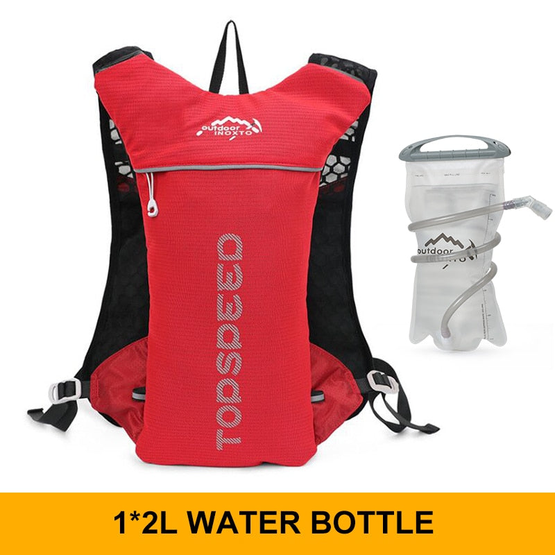 INOXTO trail Ultraleichter Fahrrad Lauf Rucksack mit 5-Liter Trinksystem und Reflektoren