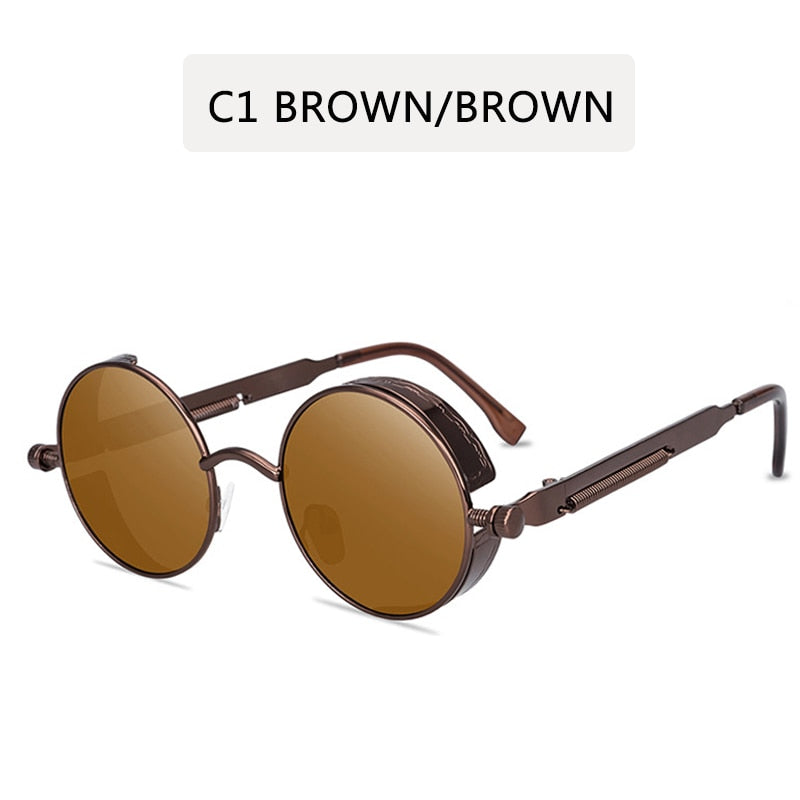 Herren Designer Sonnenbrille Polarisierte Retro Damen Metall Runde Gläser UV400