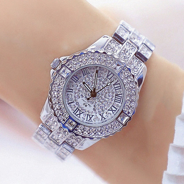 Damen Armband Uhr Mode Fashion Strass Luxus Chronograph Business Schmuck