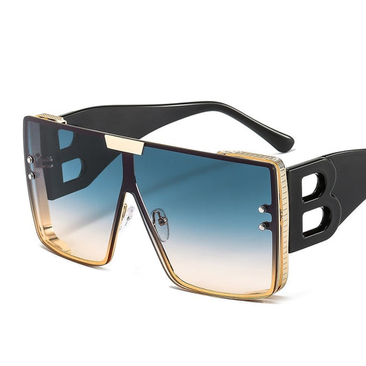 Designer Sonnenbrille Damen Herren Quadratische Übergröße Gläser Vintage UV400