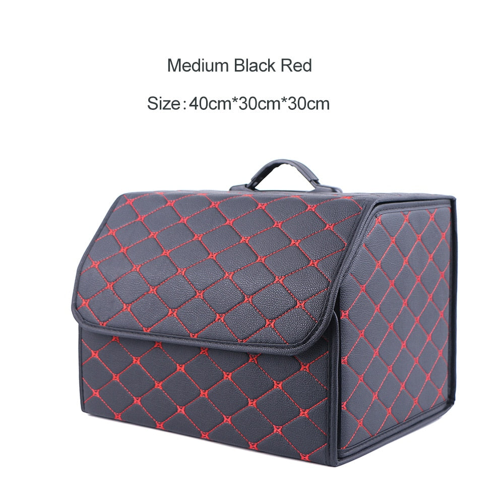 Leder Aufbewahrungsbox Kofferraum Organizer Auto Tasche Klappbarer