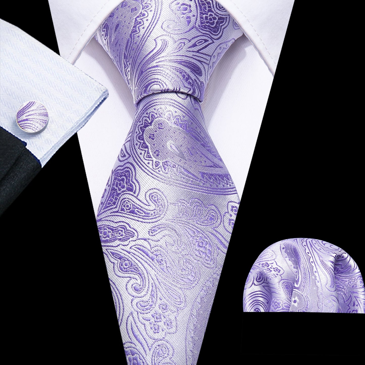 Fashion Seide Krawatte Lila Herren Hochzeit Konfirmation Männer Business