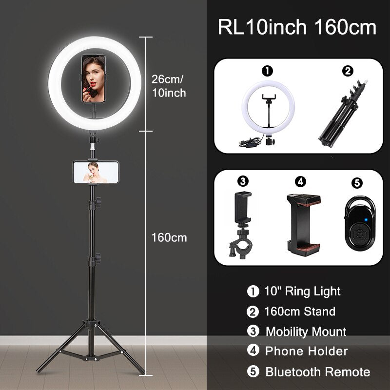 Selfie Ringlicht mit Stativ-Ständer 6 Zoll LED Ring Fotografie