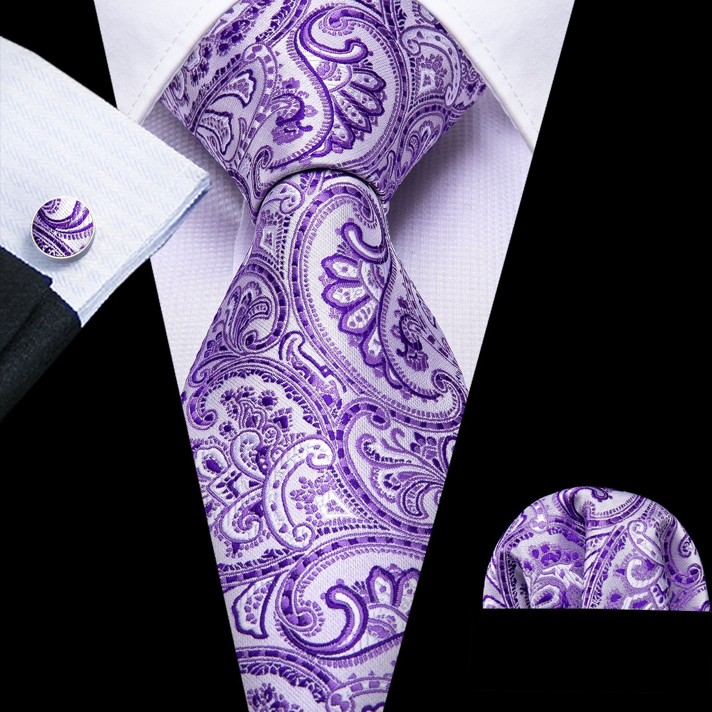 Fashion Seide Krawatte Lila Herren Hochzeit Konfirmation Männer Business